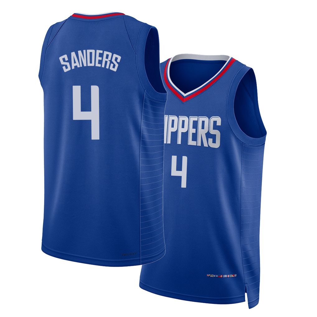 Los Angeles C #4 Sanders Player Basketball Sleeveless Royal Jersey Kobe For Adult Youth