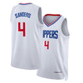Los Angeles C #4 Sanders Player Basketball Sleeveless White Jersey Kobe For Adult Youth