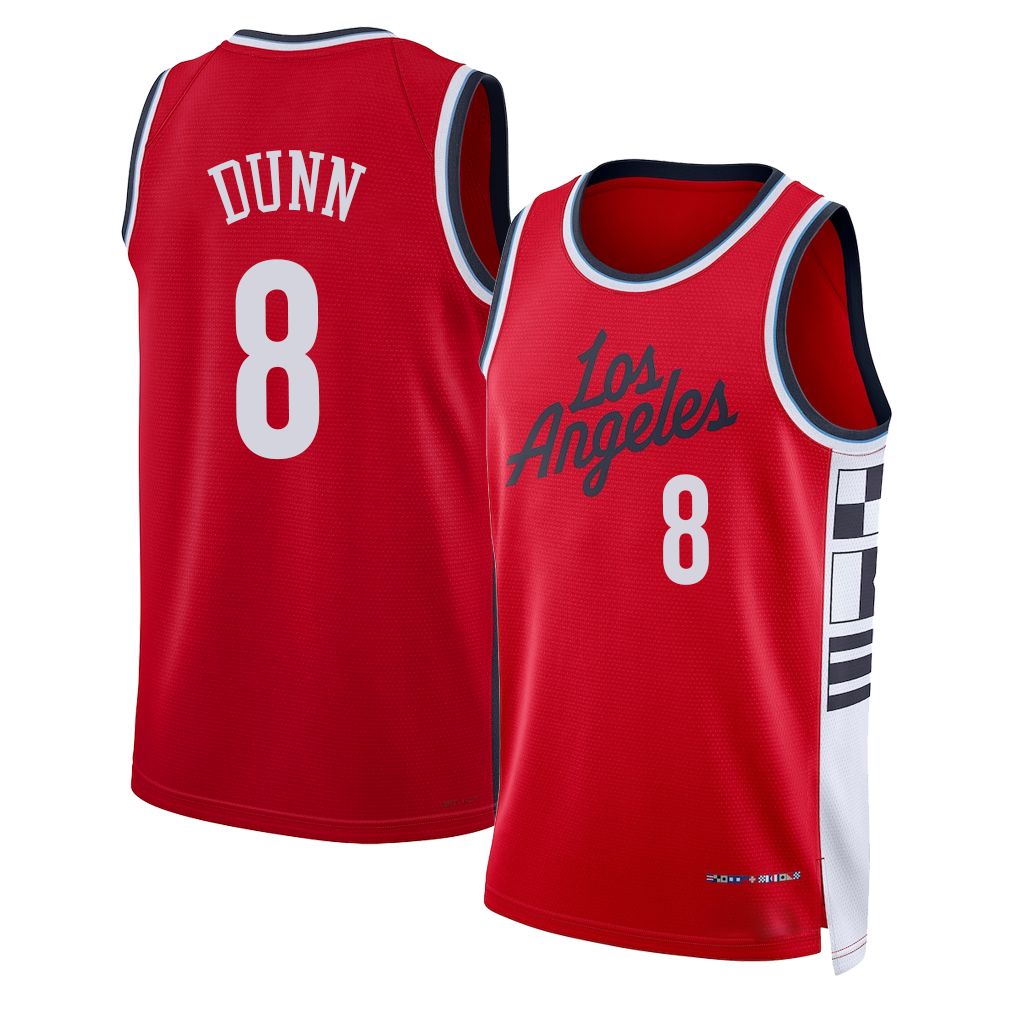 Los Angeles C #8 Dunn Player Basketball Sleeveless Red Jersey Kris For Adult Youth