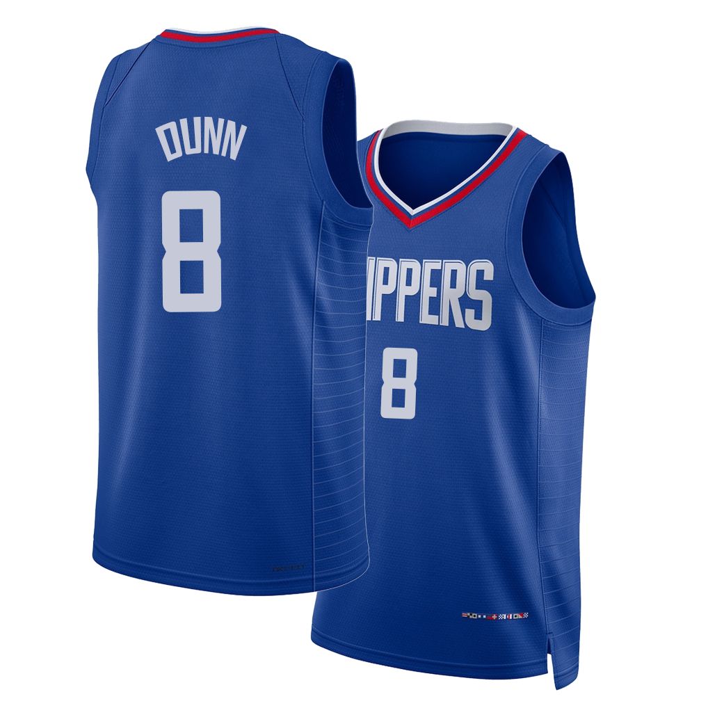 Los Angeles C #8 Dunn Player Basketball Sleeveless Royal Jersey Kris For Adult Youth