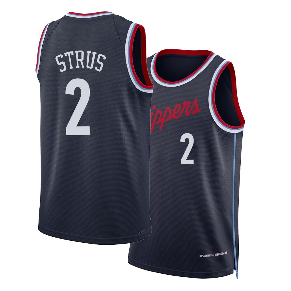 Los Angeles C #2 Strus Player Basketball Sleeveless Navy Jersey Max For Adult Youth