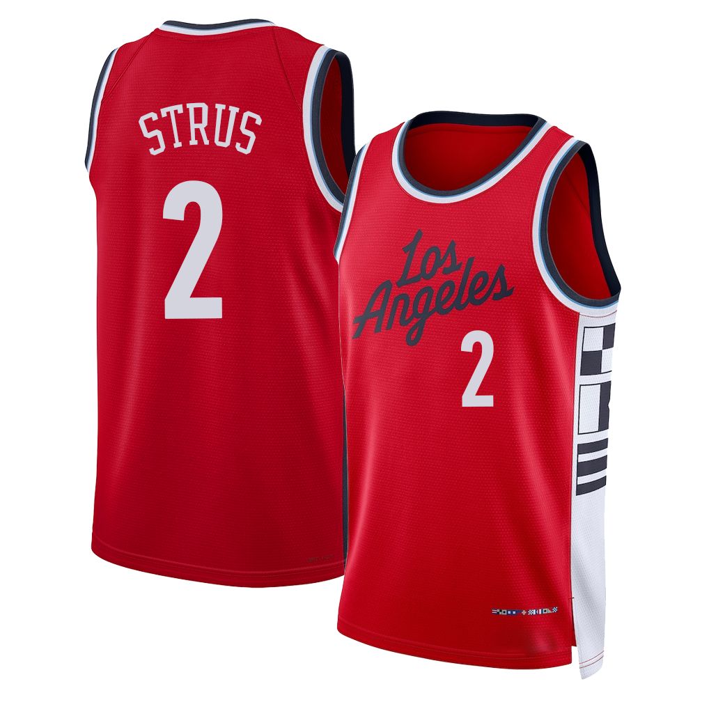 Los Angeles C #2 Strus Player Basketball Sleeveless Red Jersey Max For Adult Youth