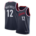 Los Angeles C #12 Martinelli Player Basketball Sleeveless Navy Jersey Nick For Adult Youth