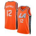 Los Angeles C #12 Martinelli Player Basketball Sleeveless Orange Jersey Nick For Adult Youth