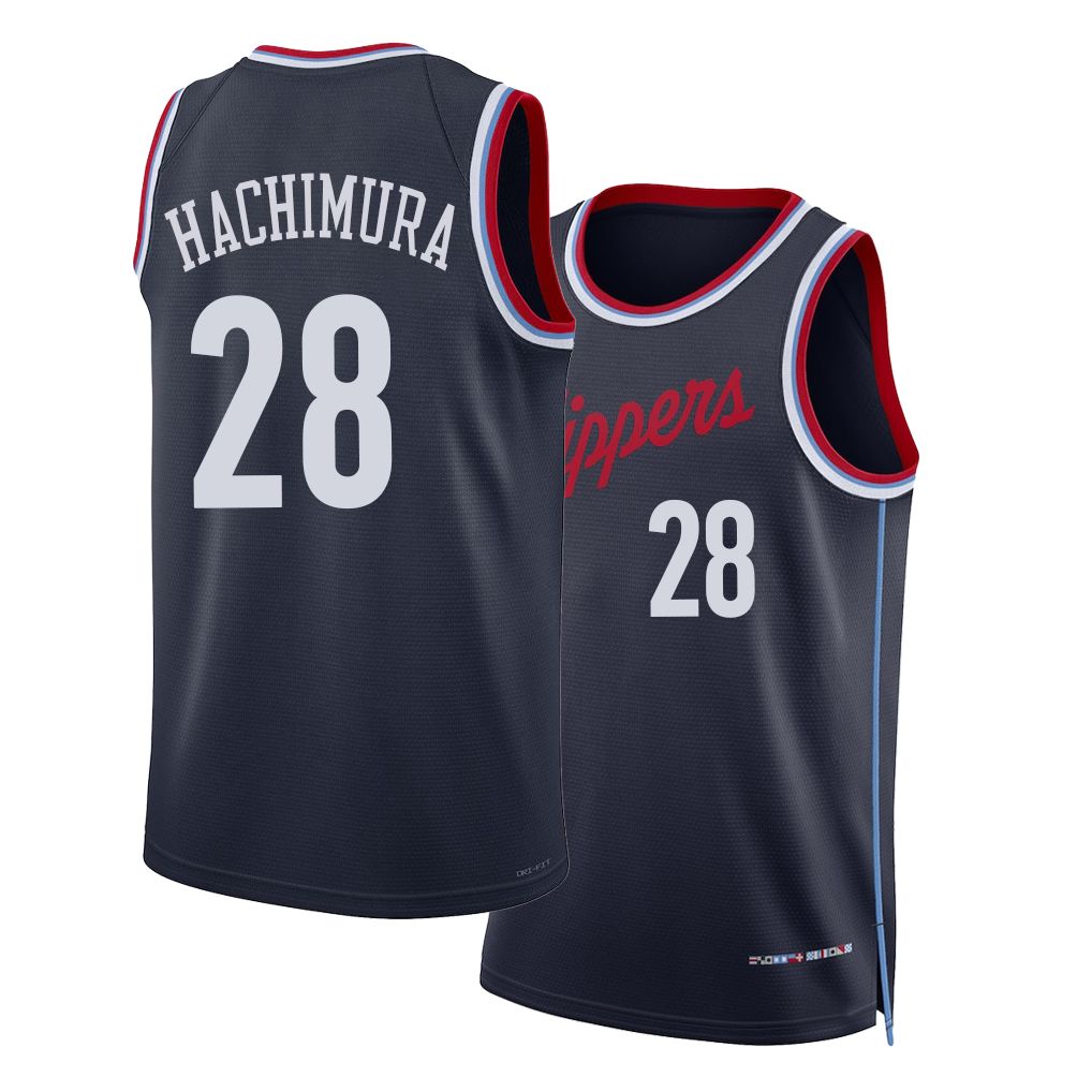 Los Angeles C #28 Hachimura Player Basketball Sleeveless Navy Jersey Rui For Adult Youth