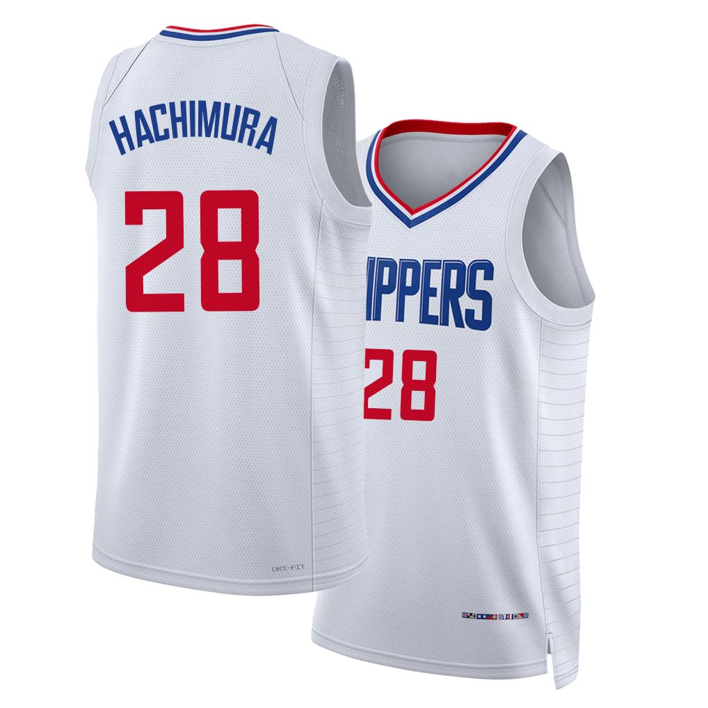 Los Angeles C #28 Hachimura Player Basketball Sleeveless White Jersey Rui For Adult Youth