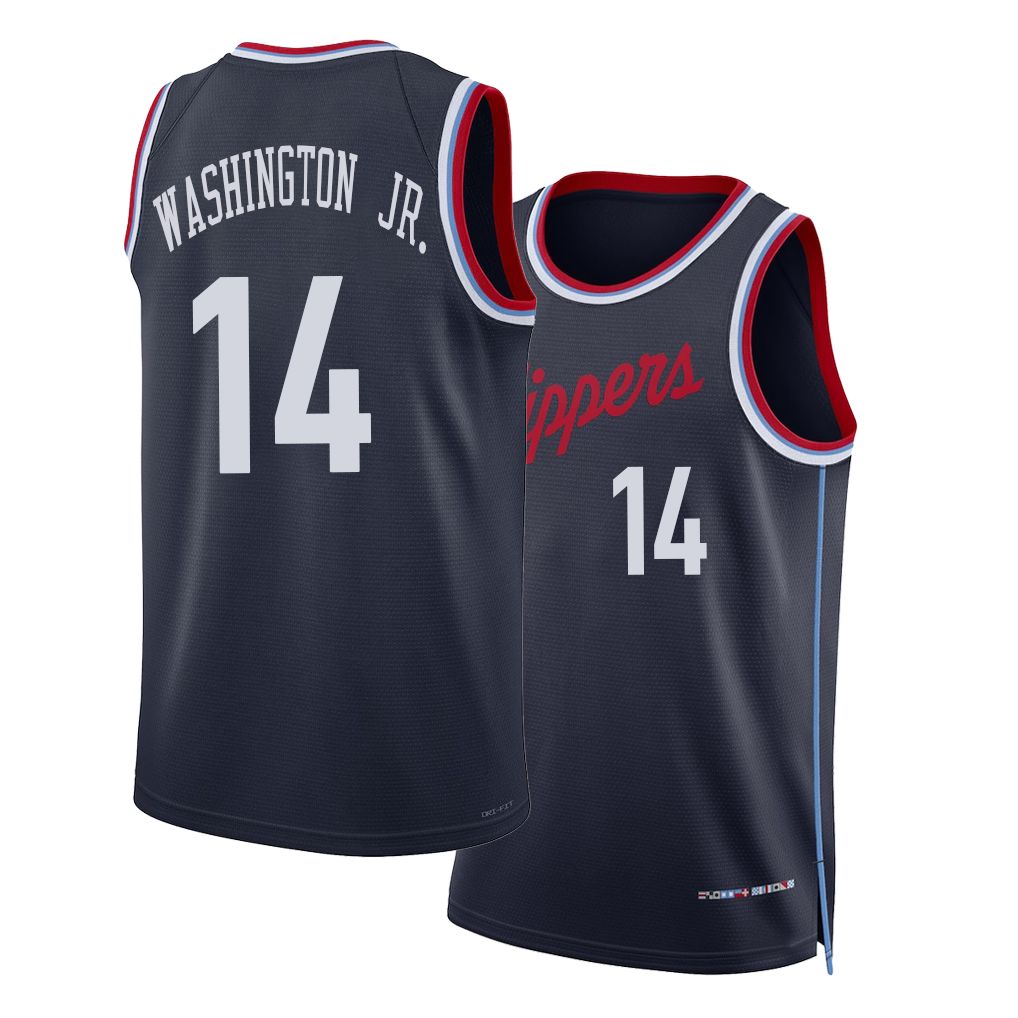 Los Angeles C #14 Washington Jr. Player Basketball Sleeveless Navy Jersey TyTy For Adult Youth