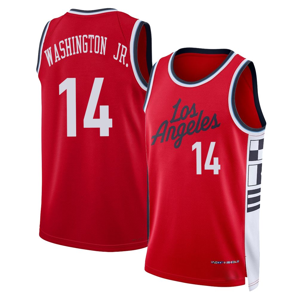 Los Angeles C #14 Washington Jr. Player Basketball Sleeveless Red Jersey TyTy For Adult Youth