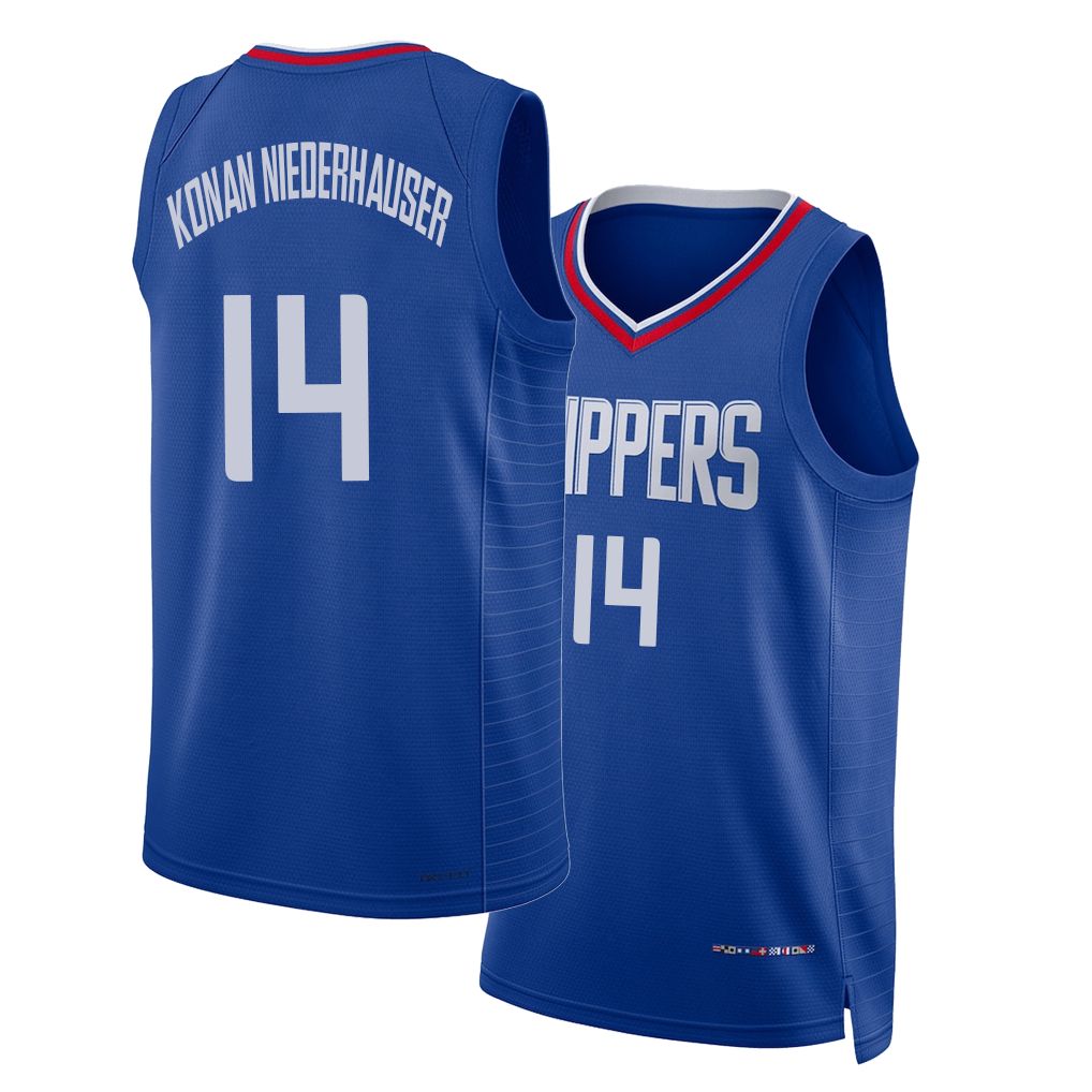 Los Angeles C #14 Konan Niederhauser Player Basketball Sleeveless Royal Jersey Yanic For Adult Youth