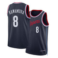 Los Angeles C #8 Kawamura Player Basketball Sleeveless Navy Jersey Yuki For Adult Youth