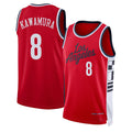 Los Angeles C #8 Kawamura Player Basketball Sleeveless Red Jersey Yuki For Adult Youth
