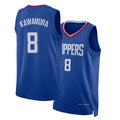 Los Angeles C #8 Kawamura Player Basketball Sleeveless Royal Jersey Yuki For Adult Youth