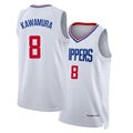 Los Angeles C #8 Kawamura Player Basketball Sleeveless White Jersey Yuki For Adult Youth