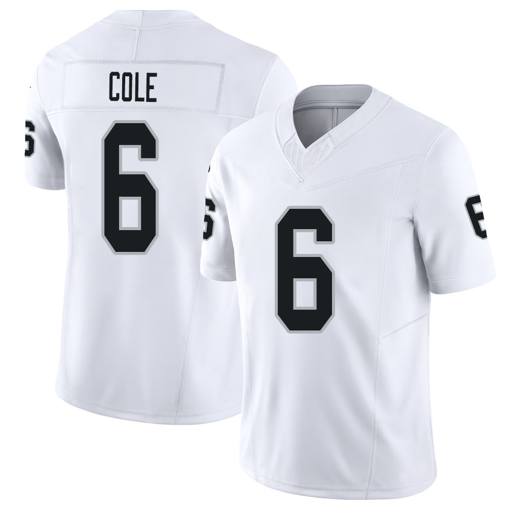 Las Vegas #6 AJ Player Football V Neck Short Sleeve White Jersey Cole For Men Youth Women Gift