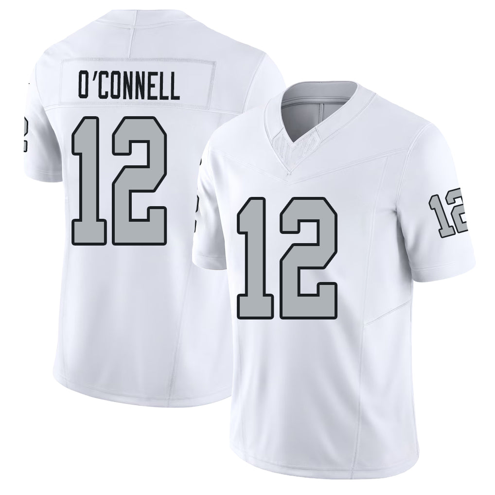 Las Vegas #12 Aidan Player Football V Neck Short Sleeve White Jersey O'Connell For Men Youth Women Gift