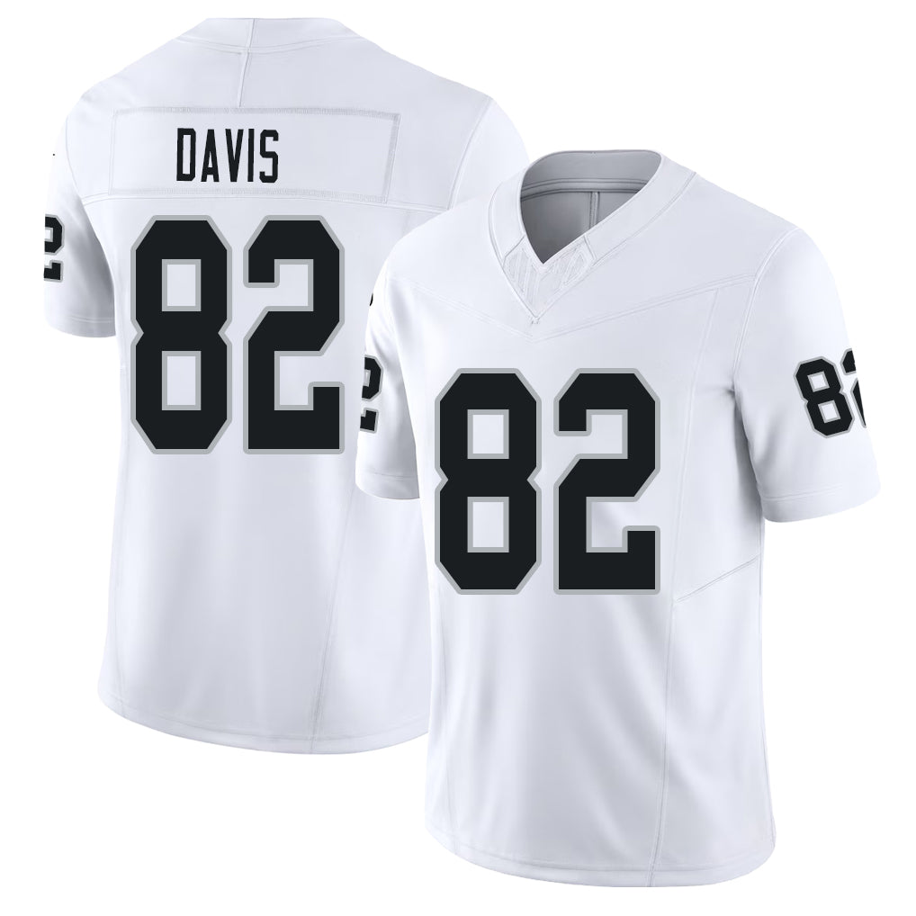 Las Vegas #82 Al Player Football V Neck Short Sleeve White Jersey Davis For Men Youth Women Gift