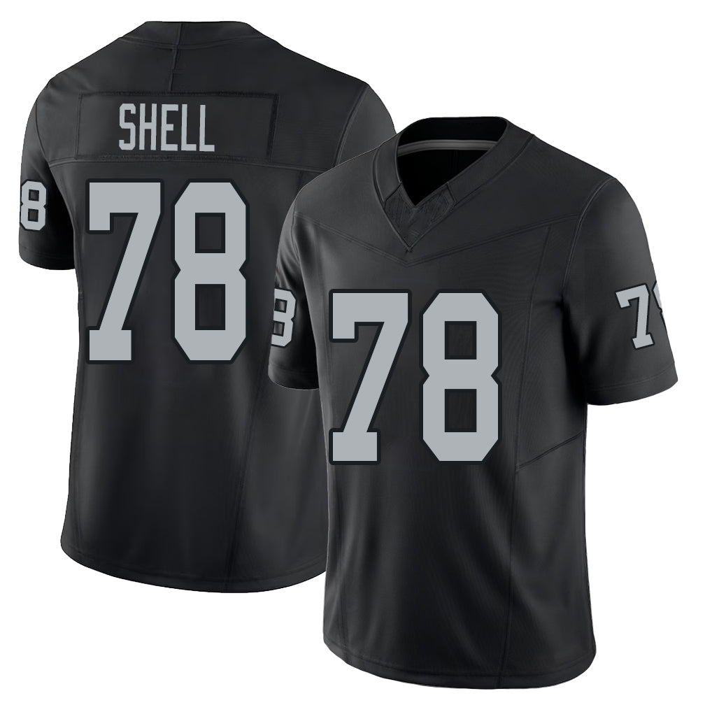 Las Vegas #78 Shell Player Football V Neck Short Sleeve Balck Jersey Art For Men Youth Women Gift