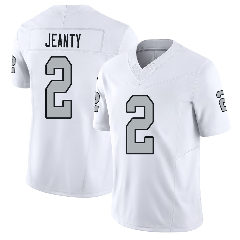 Las Vegas #2 Ashton Player Football V Neck Short Sleeve White Jersey Jeanty For Men Youth Women Gift