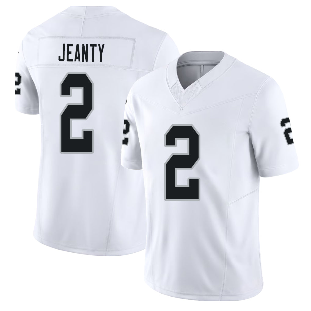 Las Vegas #2 Jeanty Player Football V Neck Short Sleeve White Jersey Ashton For Men Youth Women Gift