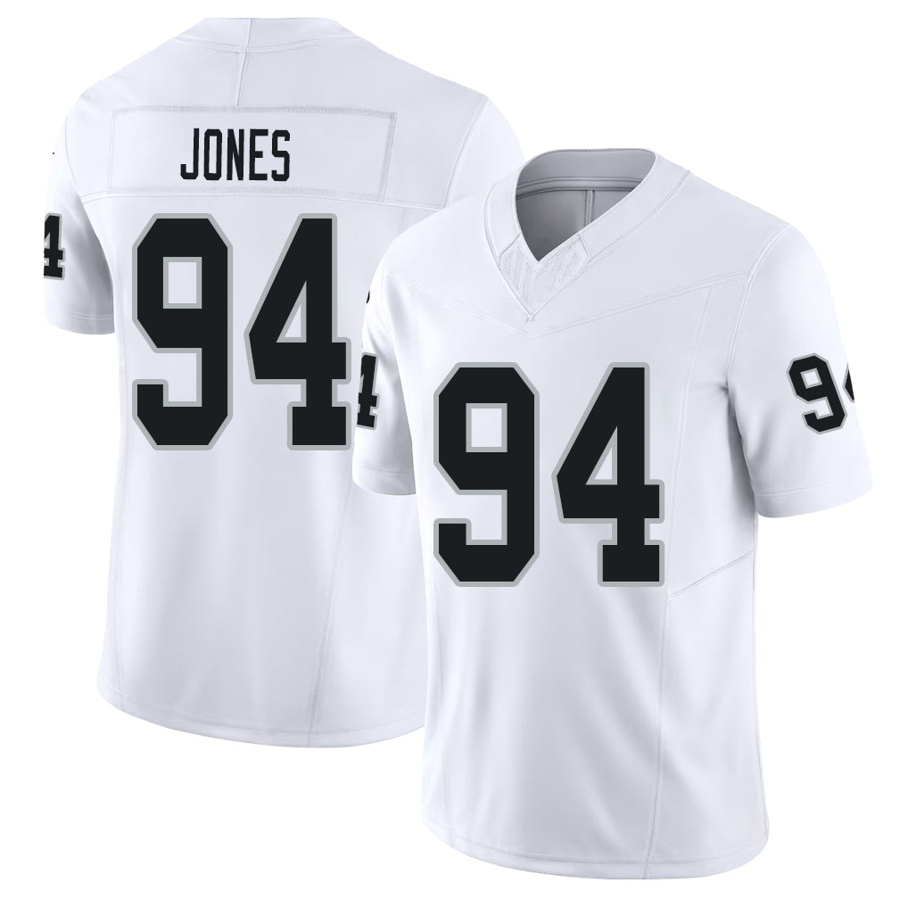 Las Vegas #94 Jones Player Football V Neck Short Sleeve White Jersey Benito For Men Youth Women Gift