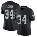 Las Vegas #34 Bo Player Football V Neck Short Sleeve Balck Jersey Jackson For Men Youth Women Gift