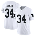 Las Vegas #34 Bo Player Football V Neck Short Sleeve White Jersey Jackson For Men Youth Women Gift