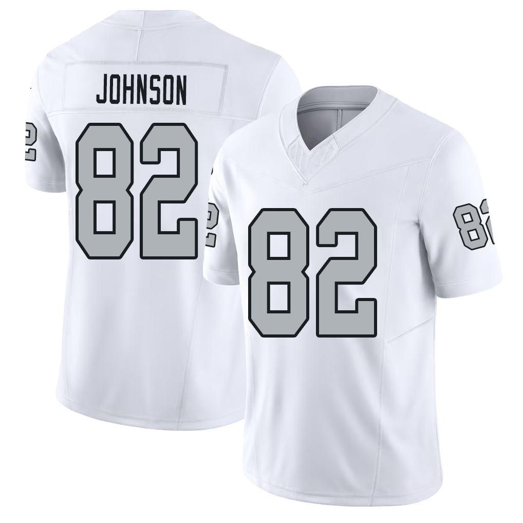 Las Vegas #82 Brandon Player Football V Neck Short Sleeve White Jersey Johnson For Men Youth Women Gift