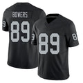 Las Vegas #89 Bowers Player Football V Neck Short Sleeve Balck Jersey Brock For Men Youth Women Gift