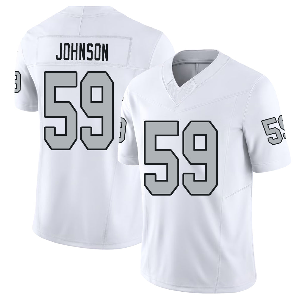 Las Vegas #59 Buddy Player Football V Neck Short Sleeve White Jersey Johnson For Men Youth Women Gift