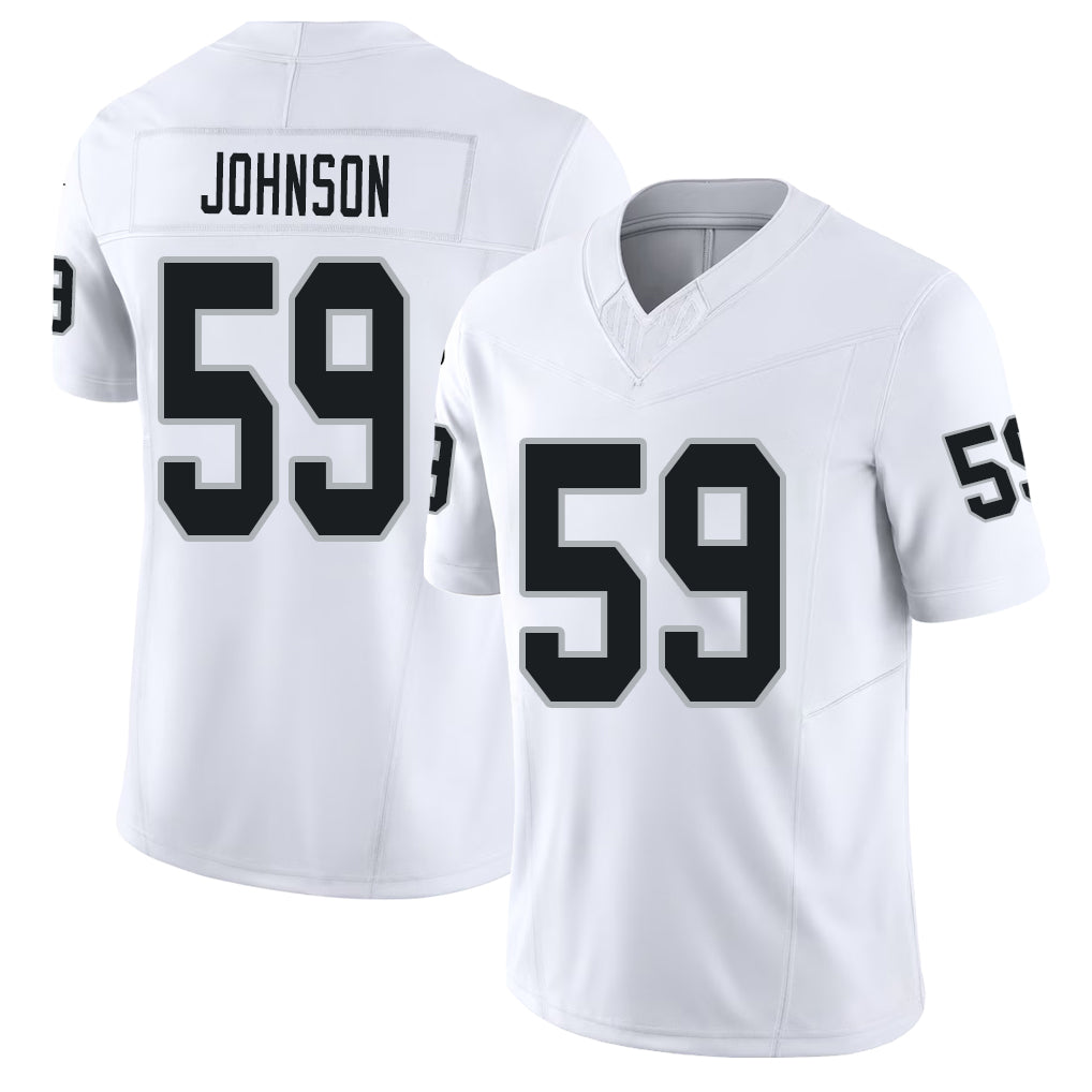 Las Vegas #59 Buddy Player Football V Neck Short Sleeve White Jersey Johnson For Men Youth Women Gift