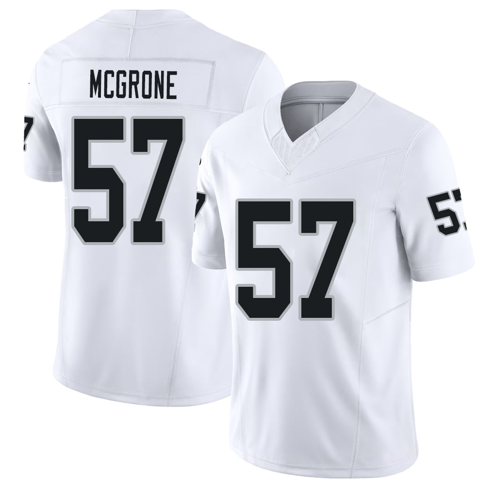 Las Vegas #57 McGrone Player Football V Neck Short Sleeve White Jersey Cameron For Men Youth Women Gift