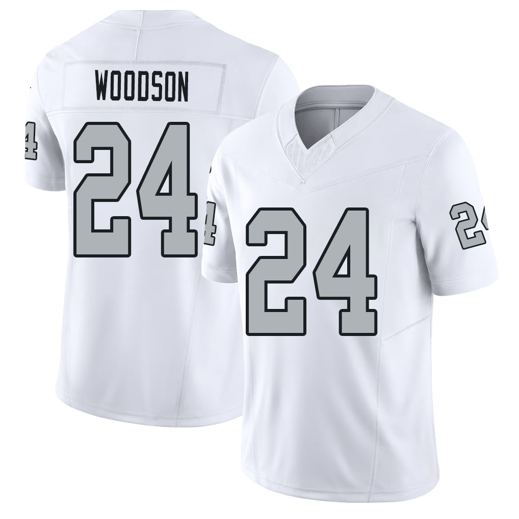 Las Vegas #24 Charles Player Football V Neck Short Sleeve White Jersey Woodson For Men Youth Women Gift