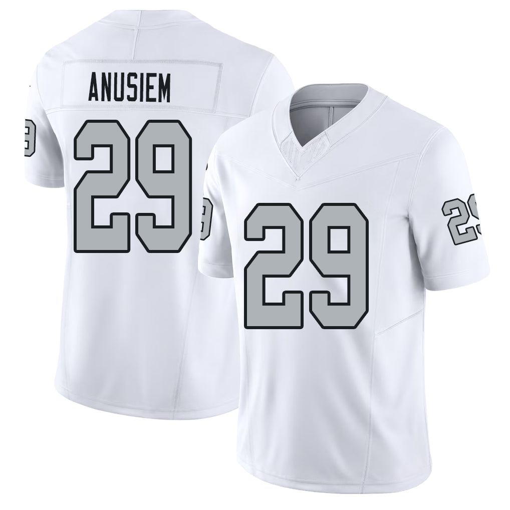 Las Vegas #29 Chigozie Player Football V Neck Short Sleeve White Jersey Anusiem For Men Youth Women Gift
