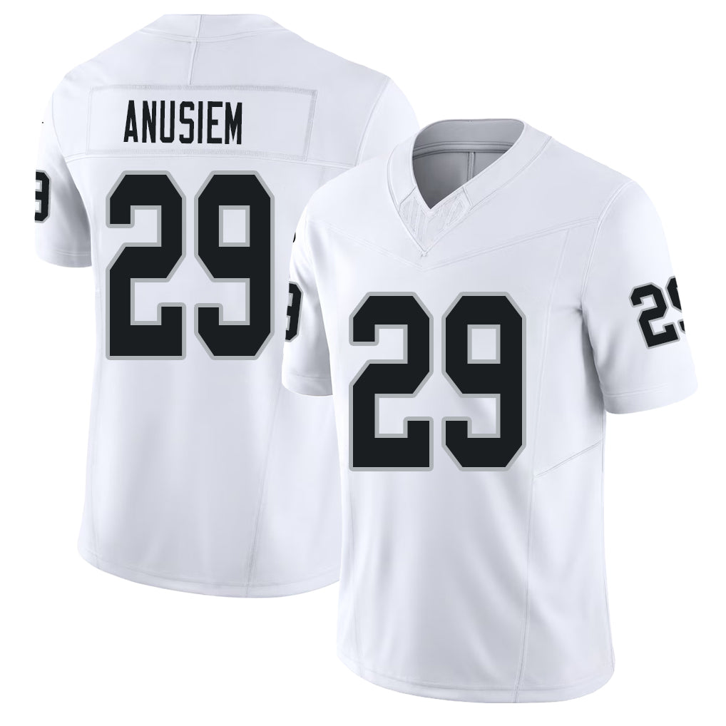 Las Vegas #29 Anusiem Player Football V Neck Short Sleeve White Jersey Chigozie For Men Youth Women Gift