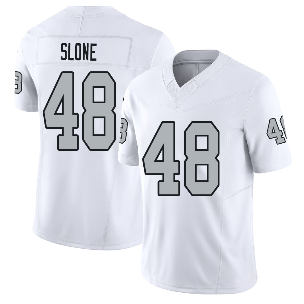 Las Vegas #48 Cian Player Football V Neck Short Sleeve White Jersey Slone For Men Youth Women Gift