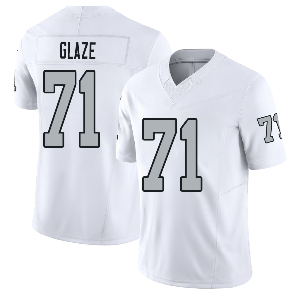 Las Vegas #71 DJ Player Football V Neck Short Sleeve White Jersey Glaze For Men Youth Women Gift