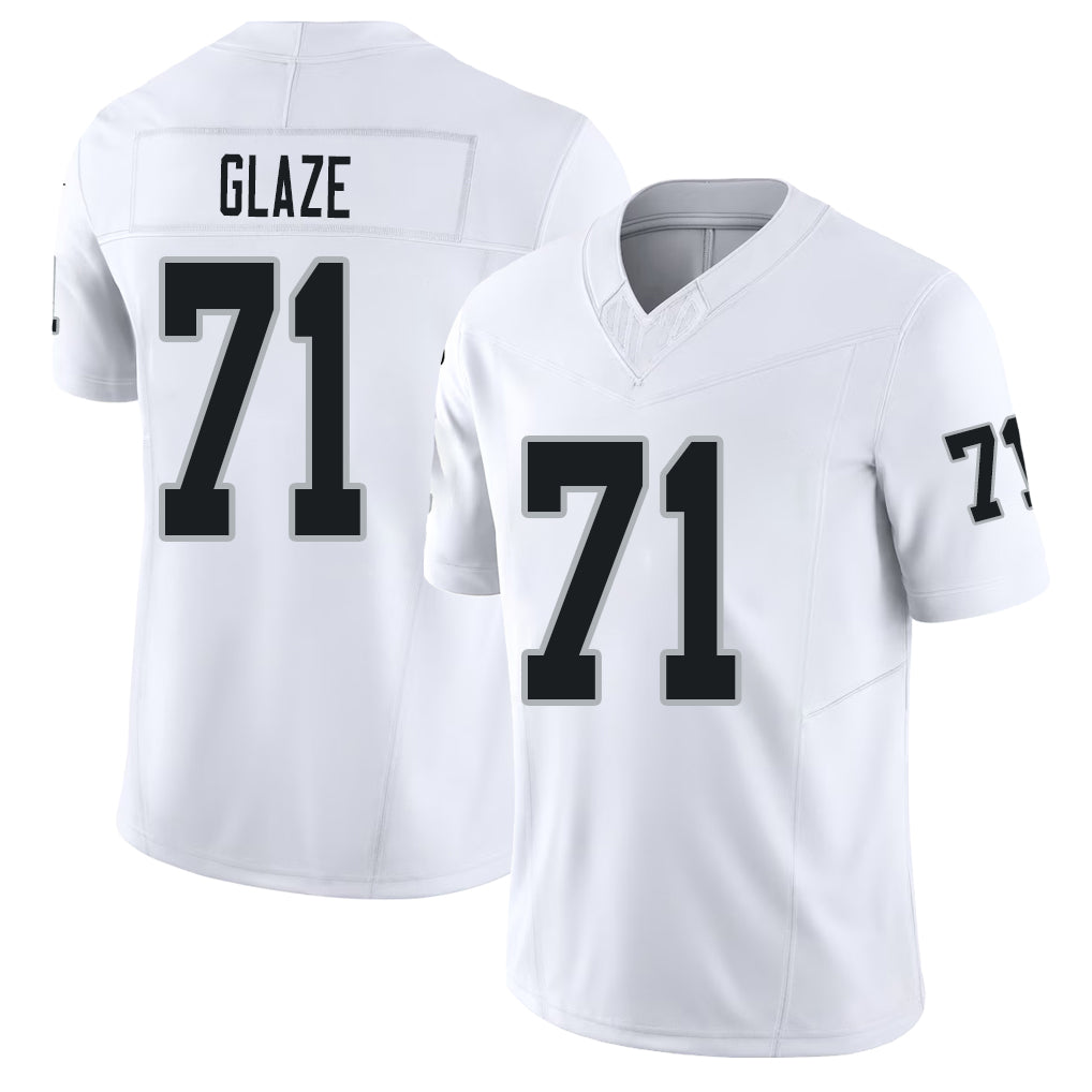 Las Vegas #71 DJ Player Football V Neck Short Sleeve White Jersey Glaze For Men Youth Women Gift