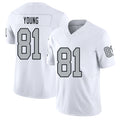 Las Vegas #81 Dareke Player Football V Neck Short Sleeve White Jersey Young For Men Youth Women Gift