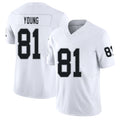 Las Vegas #81 Dareke Player Football V Neck Short Sleeve White Jersey Young For Men Youth Women Gift