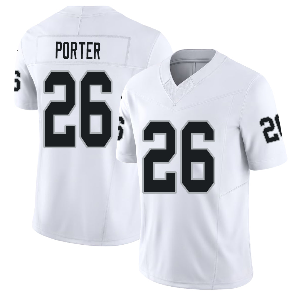 Las Vegas #26 Porter Player Football V Neck Short Sleeve White Jersey Darien For Men Youth Women Gift