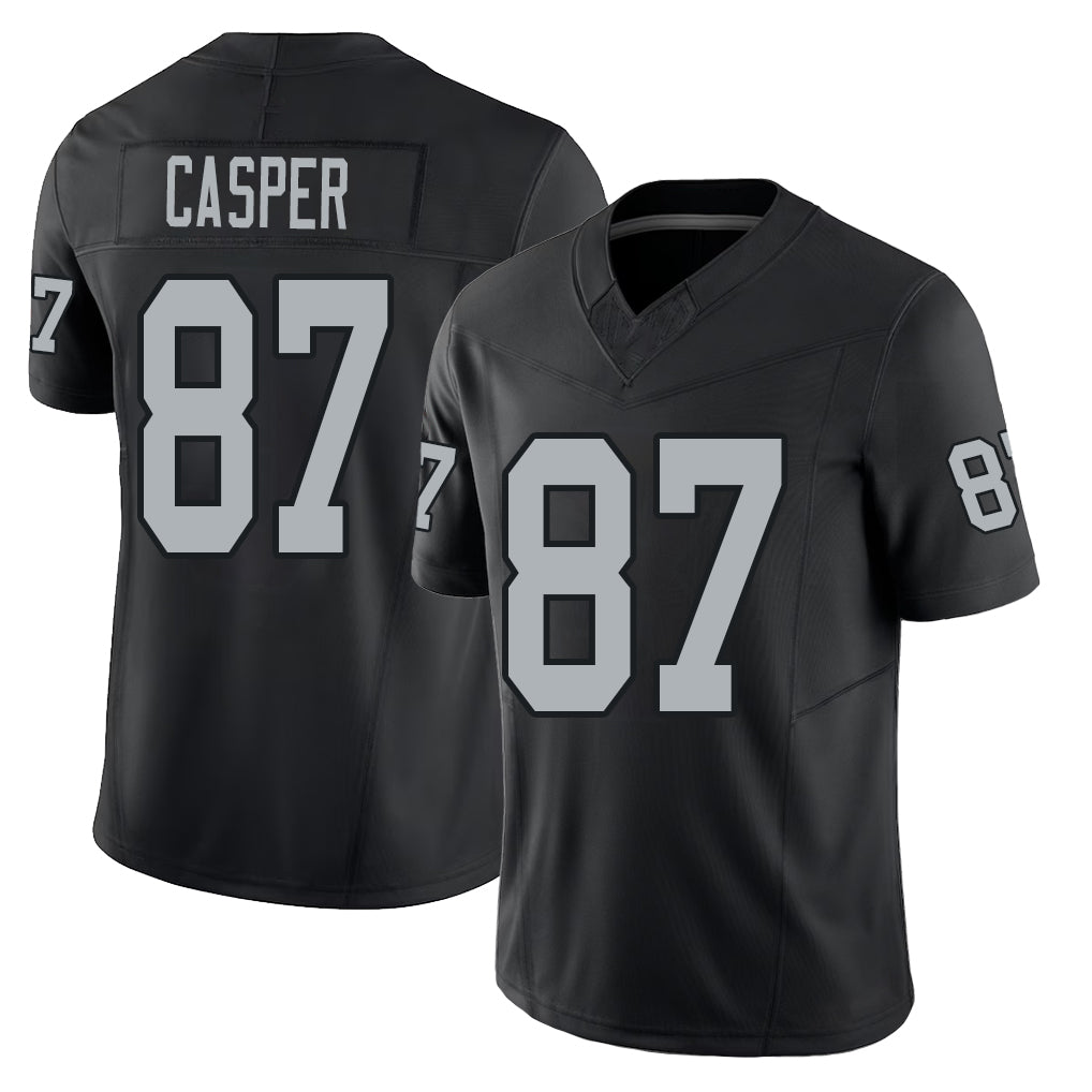 Las Vegas #87 Casper Player Football V Neck Short Sleeve Balck Jersey Dave For Men Youth Women Gift
