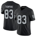 Las Vegas #83 Thompkins Player Football V Neck Short Sleeve Balck Jersey Deven For Men Youth Women Gift