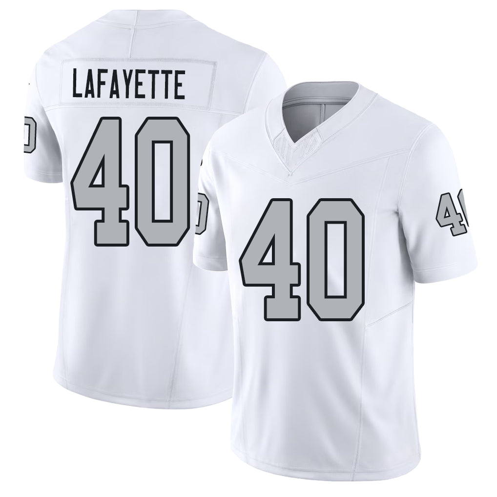 Las Vegas #40 Devin Player Football V Neck Short Sleeve White Jersey Lafayette For Men Youth Women Gift