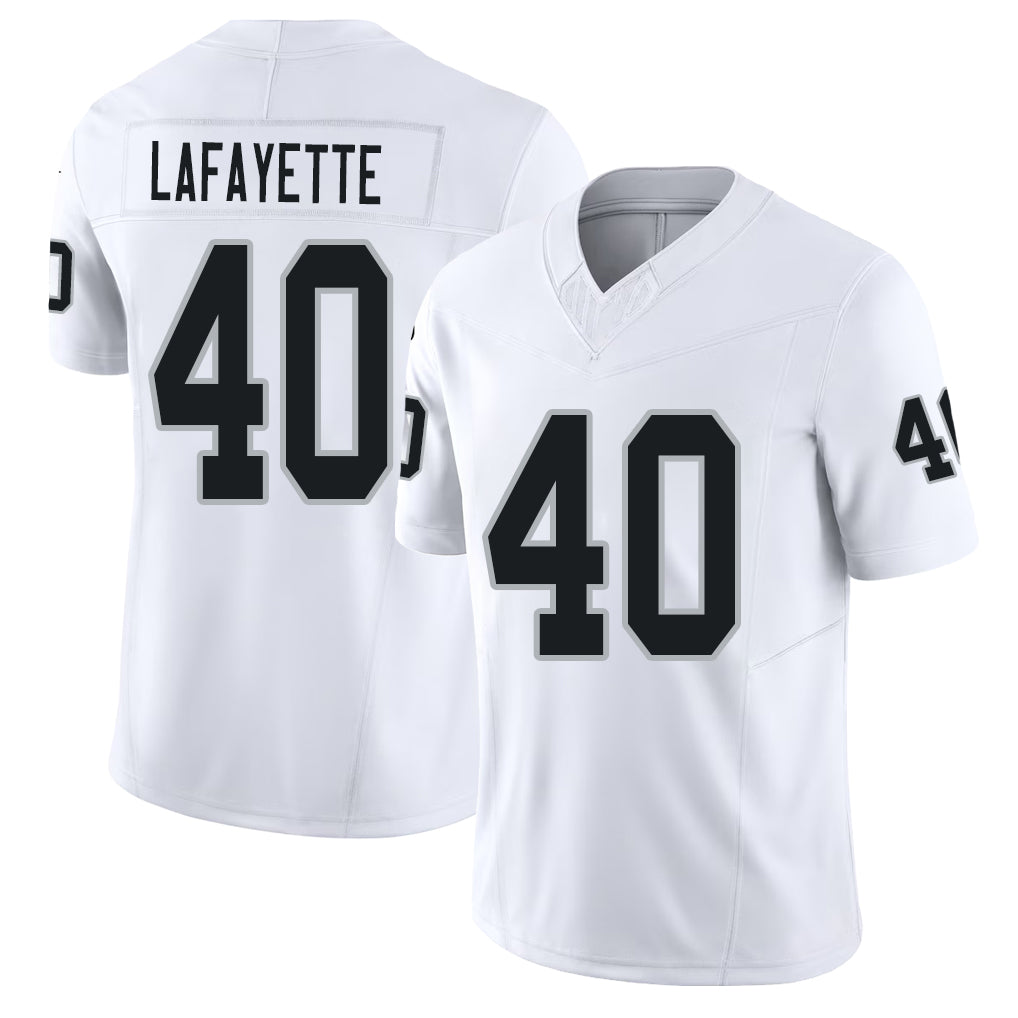 Las Vegas #40 Lafayette Player Football V Neck Short Sleeve White Jersey Devin For Men Youth Women Gift