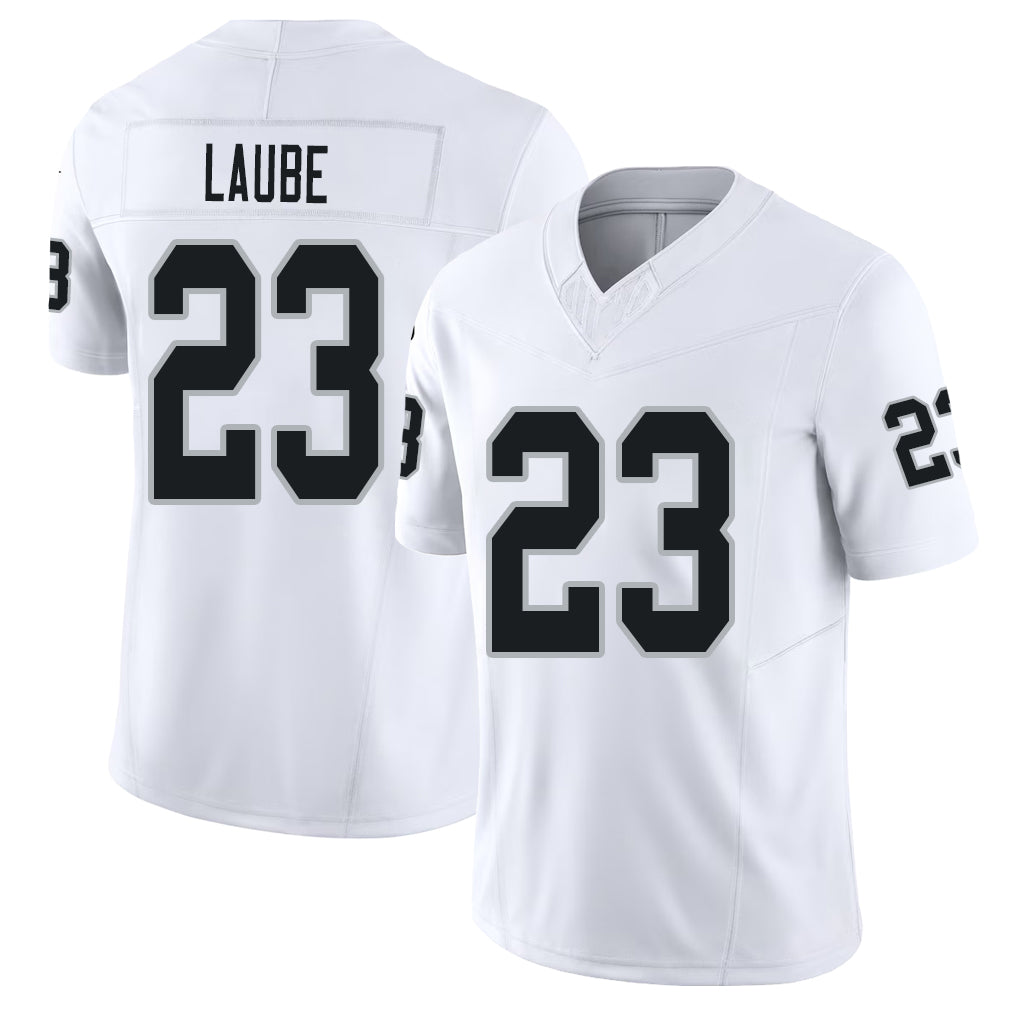 Las Vegas #23 Laube Player Football V Neck Short Sleeve White Jersey Dylan For Men Youth Women Gift