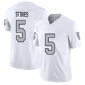 Las Vegas #5 Eric Player Football V Neck Short Sleeve White Jersey Stokes For Men Youth Women Gift