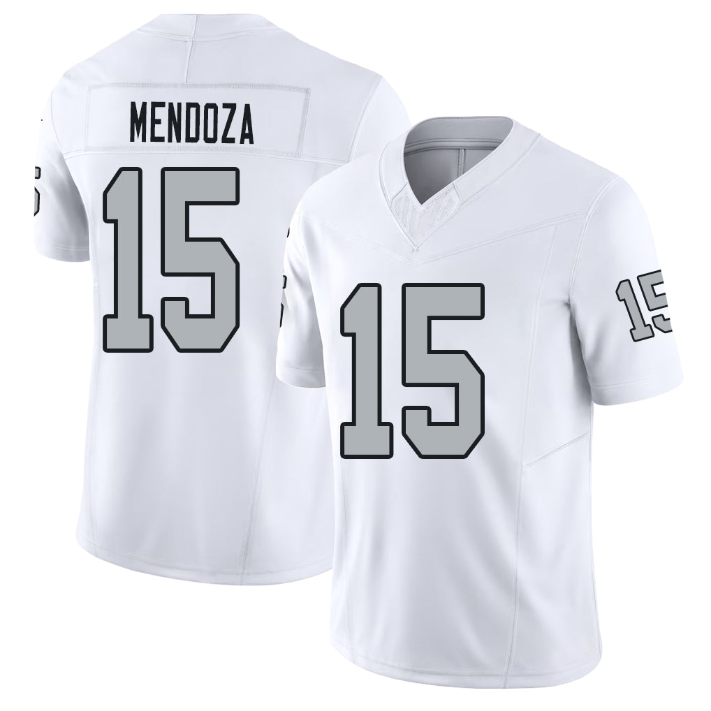 Las Vegas #15 Fernando Player Football V Neck Short Sleeve White Jersey Mendoza For Men Youth Women Gift