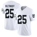 Las Vegas #25 Fred Player Football V Neck Short Sleeve White Jersey Biletnikoff For Men Youth Women Gift
