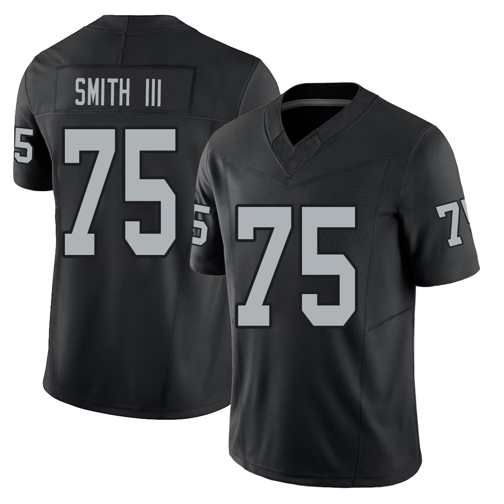 Las Vegas #75 Smith III Player Football V Neck Short Sleeve Balck Jersey Gary For Men Youth Women Gift