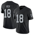 Las Vegas #18 Jack Player Football V Neck Short Sleeve Balck Jersey Bech For Men Youth Women Gift